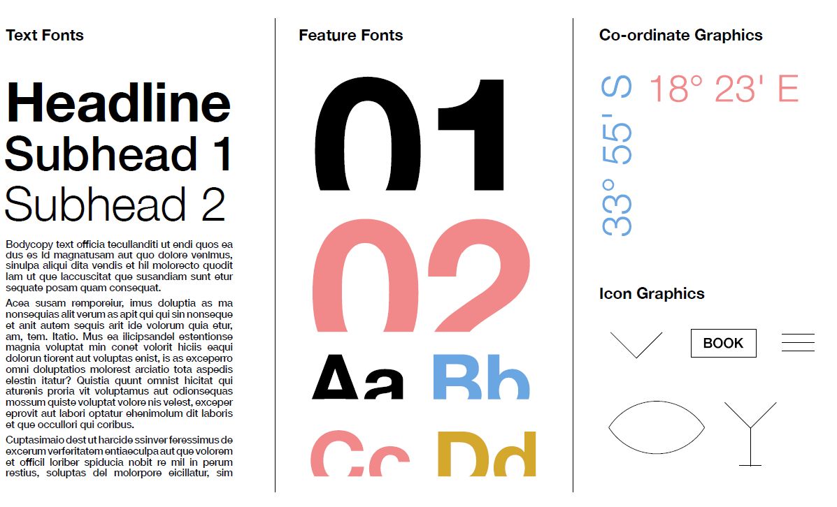 Latitude typography, logo and graphic system